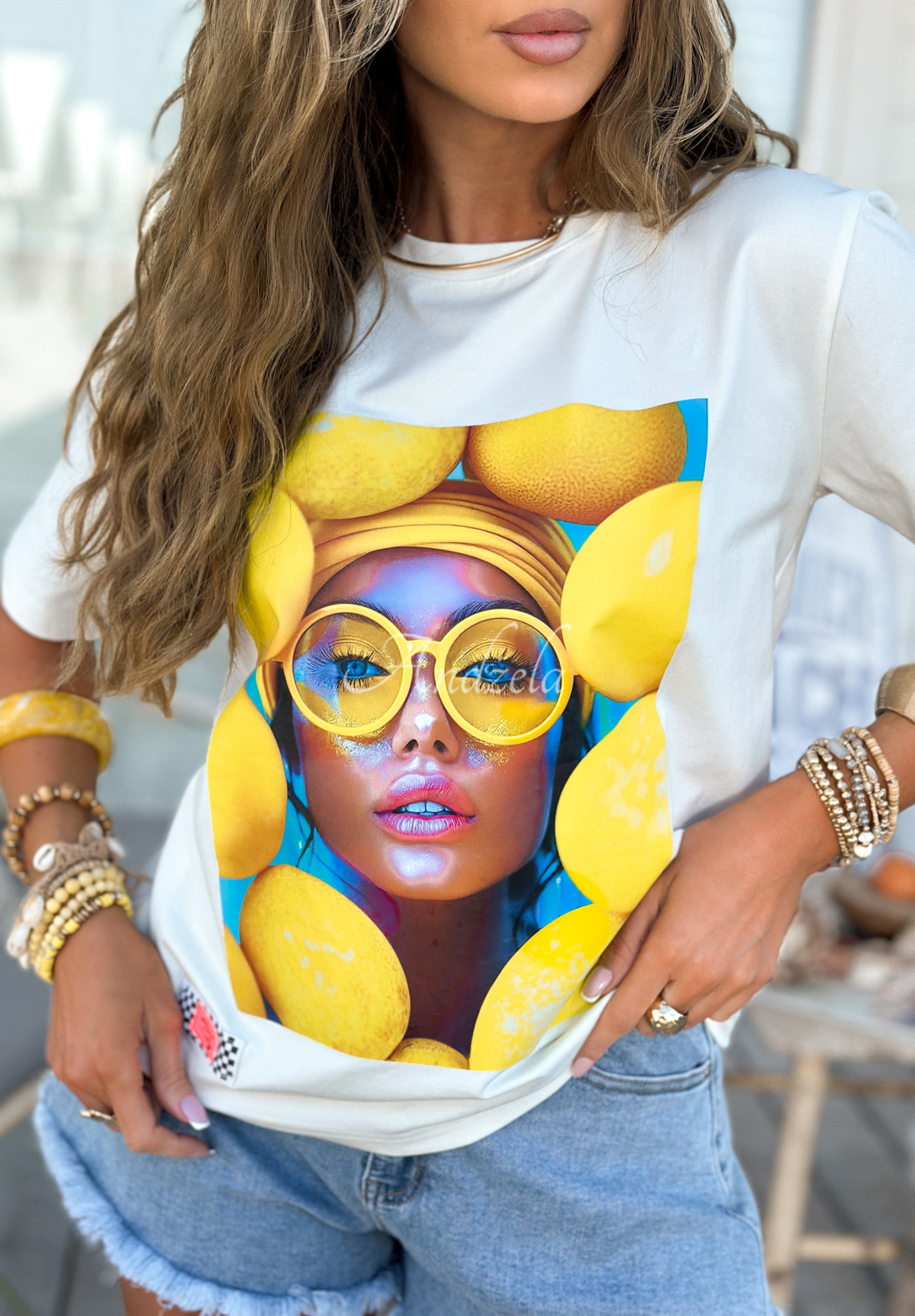 T-Shirt mit Print MC Yellow Inspiration Weiß