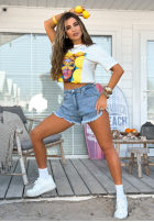 T-Shirt z nadrukiem MC Yellow Inspiration Weiß