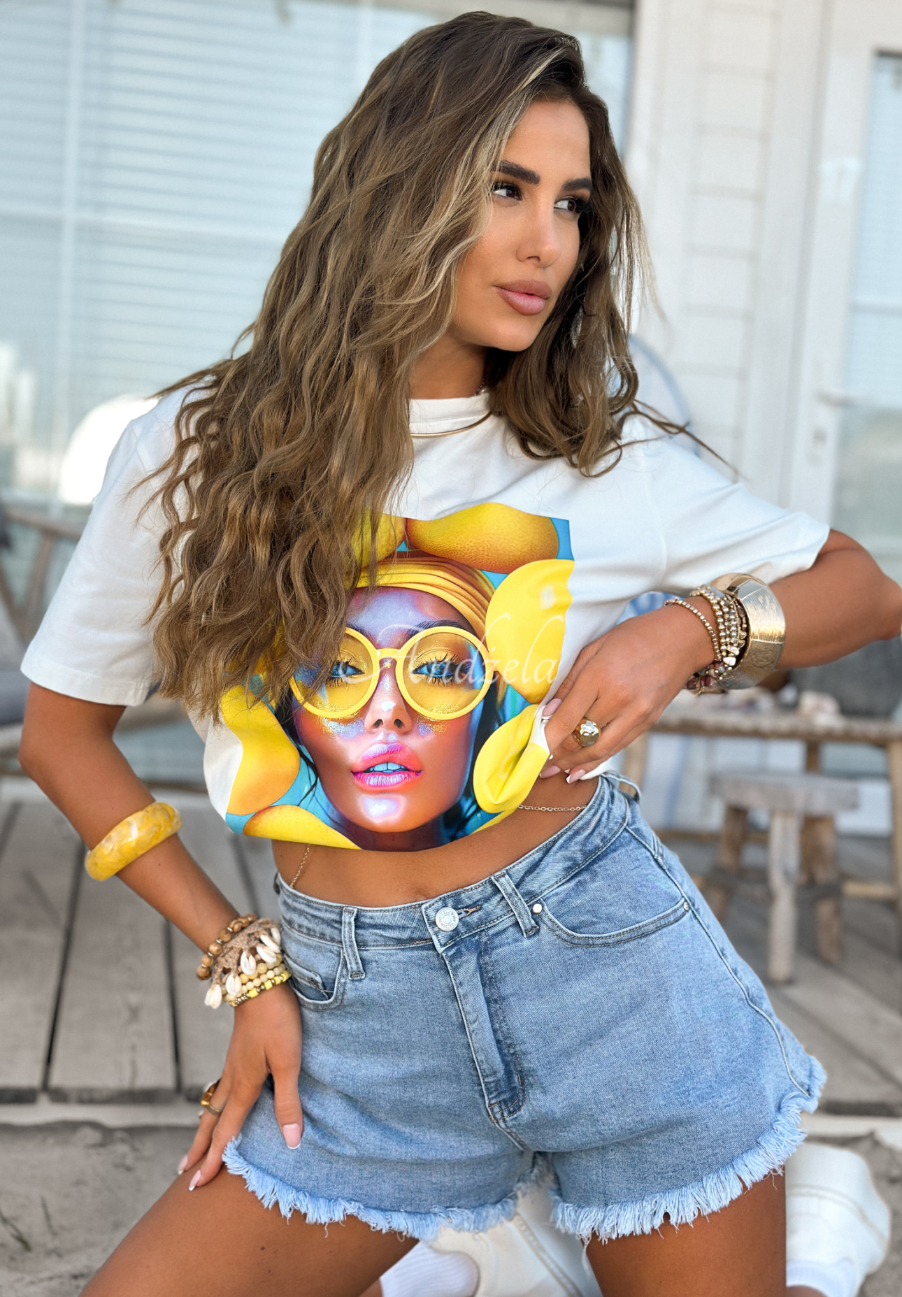 T-Shirt mit Print MC Yellow Inspiration Weiß