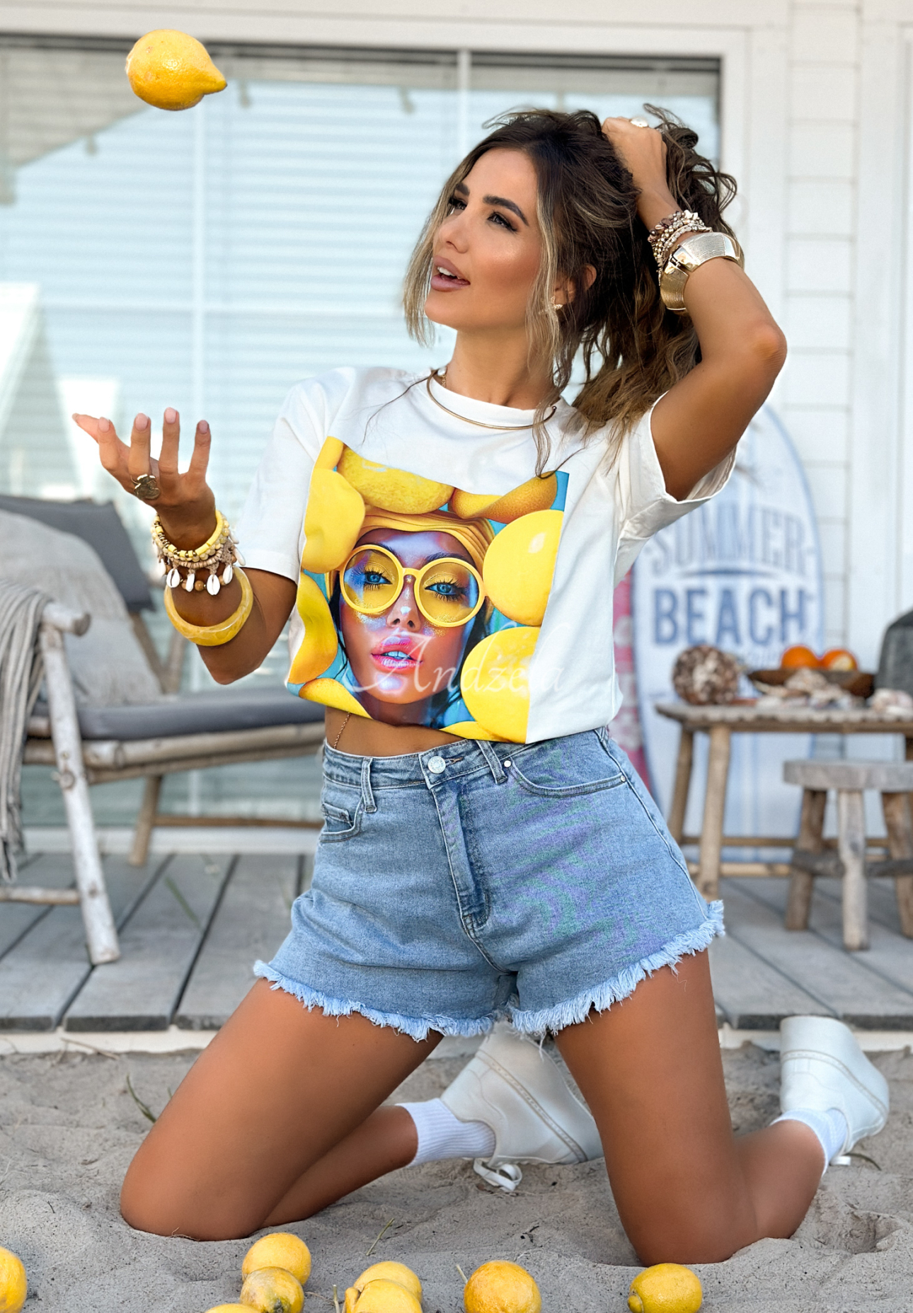 T-Shirt mit Print MC Yellow Inspiration Weiß