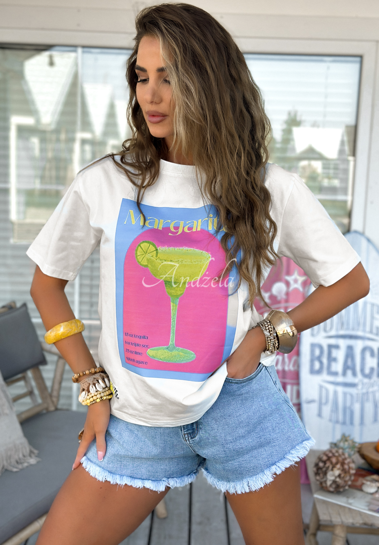 T-Shirt mit Print MC Margharita Weiß