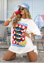 T-Shirt z nadrukiem MC Sardinia Ecru