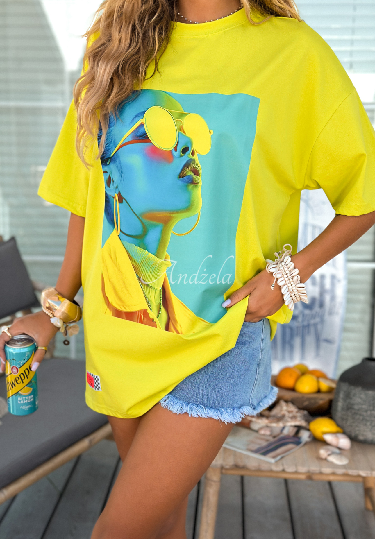T-Shirt mit Print  MC Futuristic Limette