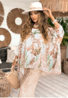 Bluse Mit Muster A Lot Of Palms Ecru