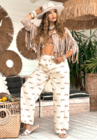 Hose wide leg Mit Muster Summer Charisma Beige