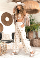 Hose wide leg Mit Muster Summer Charisma Beige