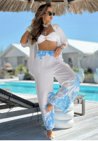 Wzorzysty Set Hemd i Hose wide leg Las Palmas biało-Blau