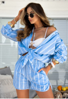 Set Hemd i krótkie spodenki w paski Summer Stripes Himmelblau