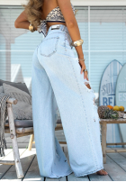 Hose Jeans wide leg z przetarciami Stunning Choice Hellblau