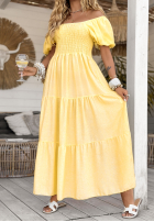 Kleid maxi z bufkami Summery Queen Bananengelb