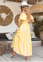 Kleid maxi z bufkami Summery Queen Bananengelb