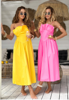 Kleid midi na ramiączkach Summer Dates Rosa