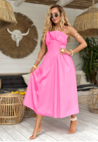 Kleid midi na ramiączkach Summer Dates Rosa