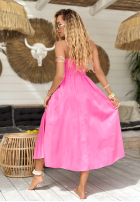 Kleid midi na ramiączkach Summer Dates Rosa
