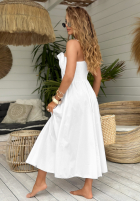 Kleid midi na ramiączkach Summer Dates Weiß