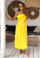 Kleid midi na ramiączkach Summer Dates Gelb