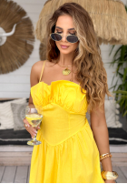 Kleid midi na ramiączkach Summer Dates Gelb