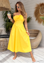 Kleid midi na ramiączkach Summer Dates Gelb