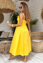 Kleid midi na ramiączkach Summer Dates Gelb