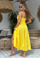 Kleid midi na ramiączkach Summer Dates Gelb