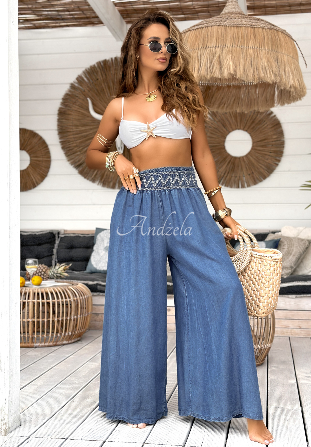 Hose wide leg Extremely Welcome Blau