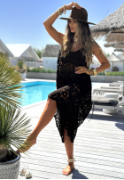 Ażurowa Kleid boho Samira Schwarz