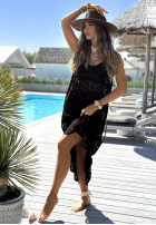 Ażurowa Kleid boho Samira Schwarz