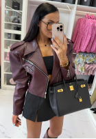 Skórzana Bikerjacke La Milla Really Notice bordowa