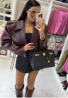 Skórzana Bikerjacke La Milla Really Notice bordowa