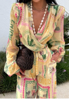 Set Hemd i Hose wide leg Mit Muster La Milla Really Notice Bananengelb