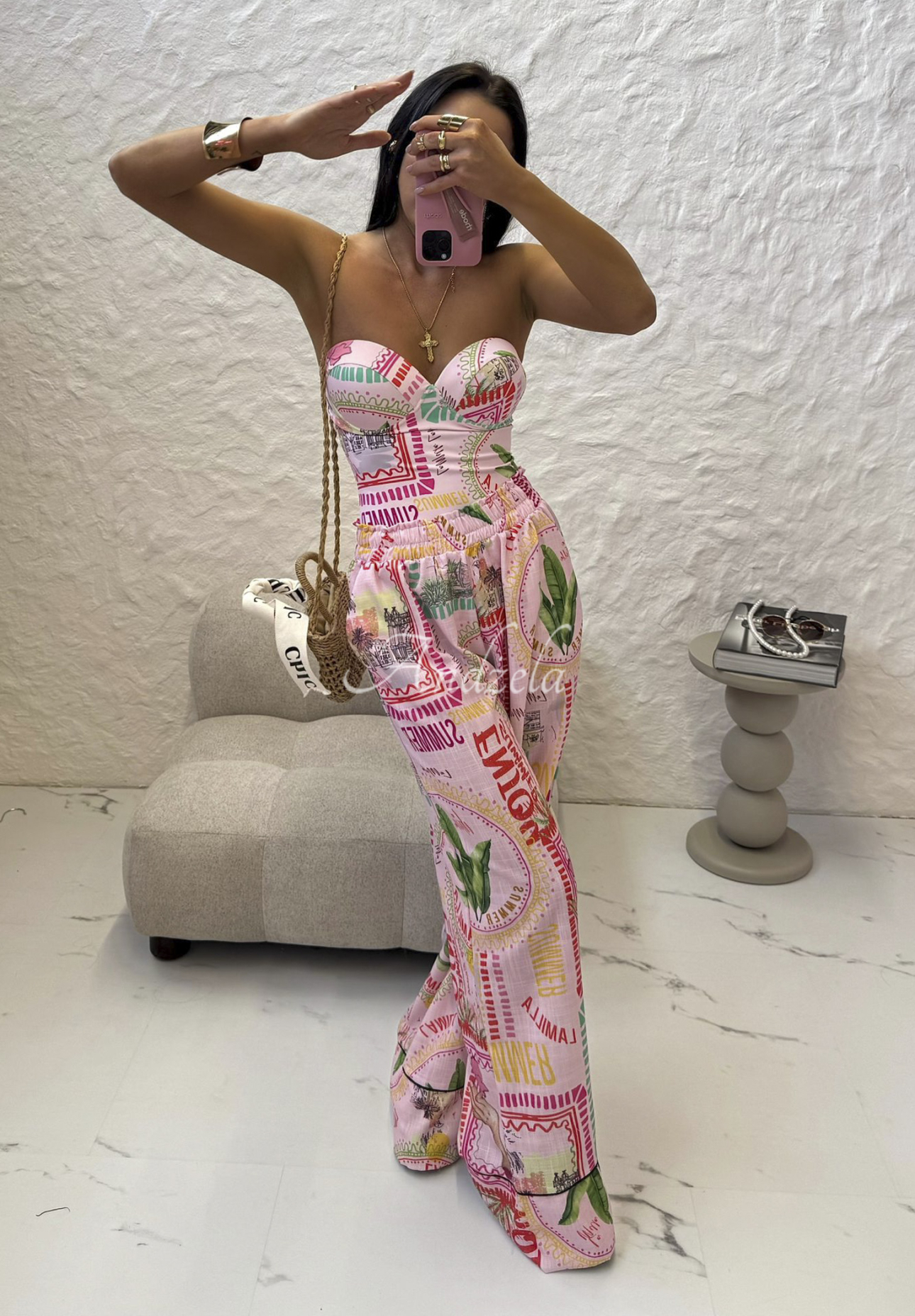 La Milla Sunbathing Today patterned swimsuit body pink