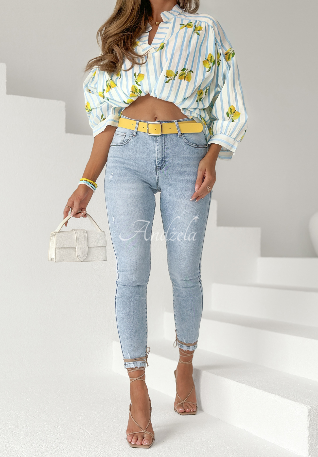 Jeanshose Used To Each Other Hellblau