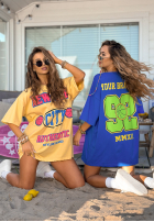 T-Shirt oversize z nadrukiem MC NYC Authentic Bananengelb