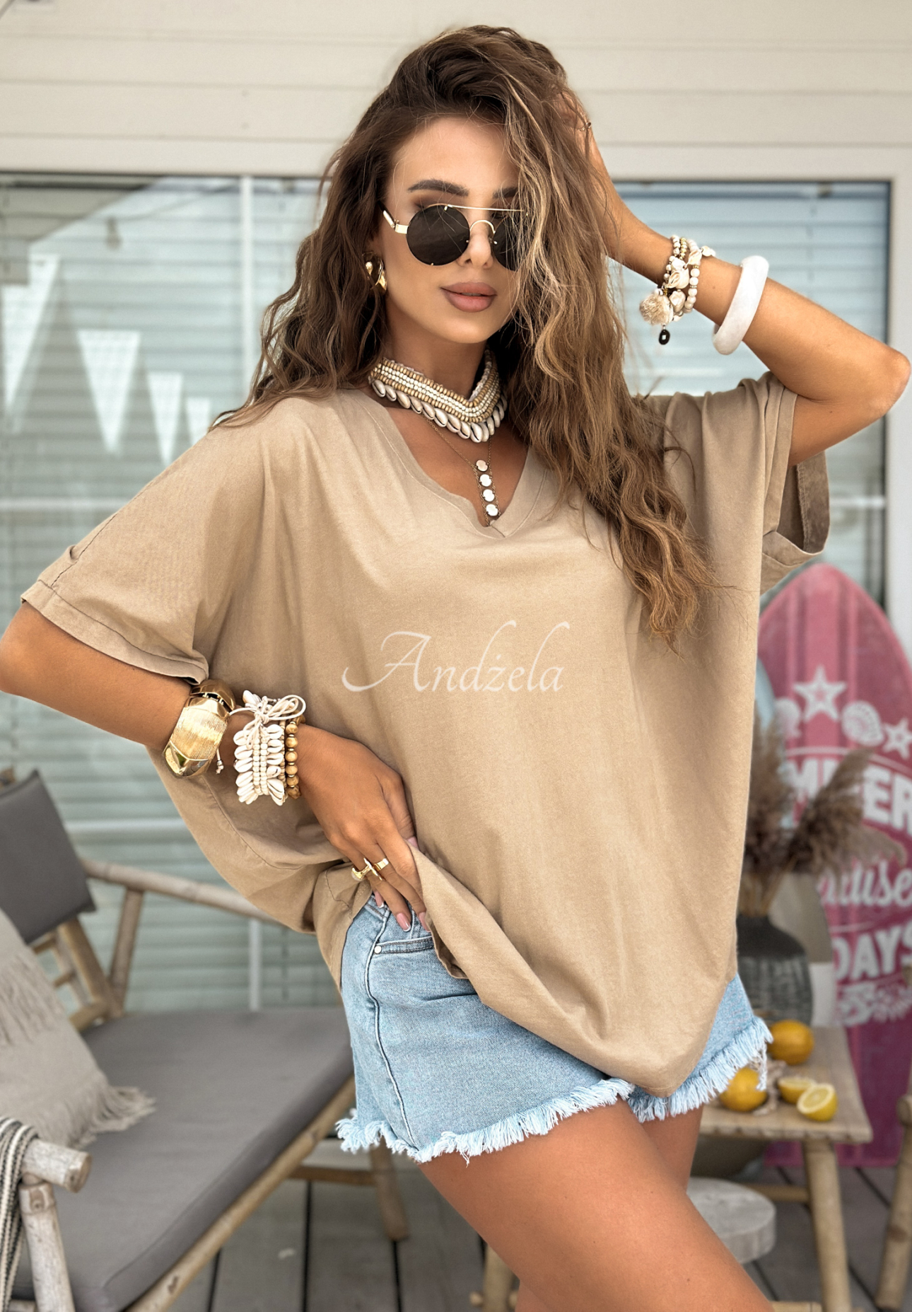 T-Shirt oversize Need To Breathe Beige