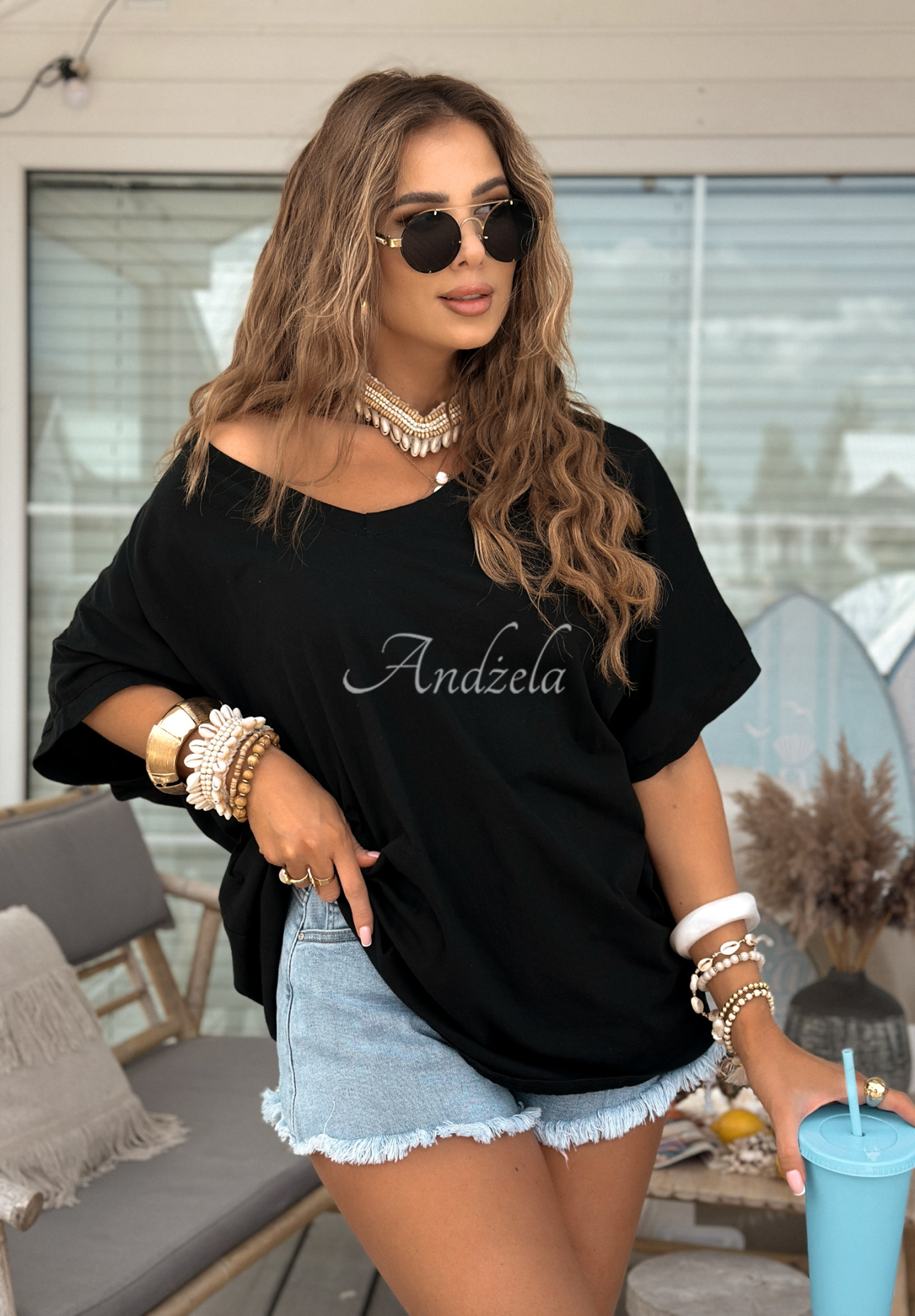 T-Shirt oversize Need To Breathe Schwarz