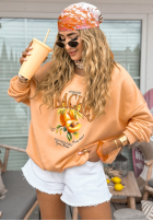 Sweatshirt mit Print Live It Pfirsichfarben