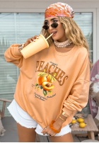 Sweatshirt z nadrukiem Live It Pfirsichfarben