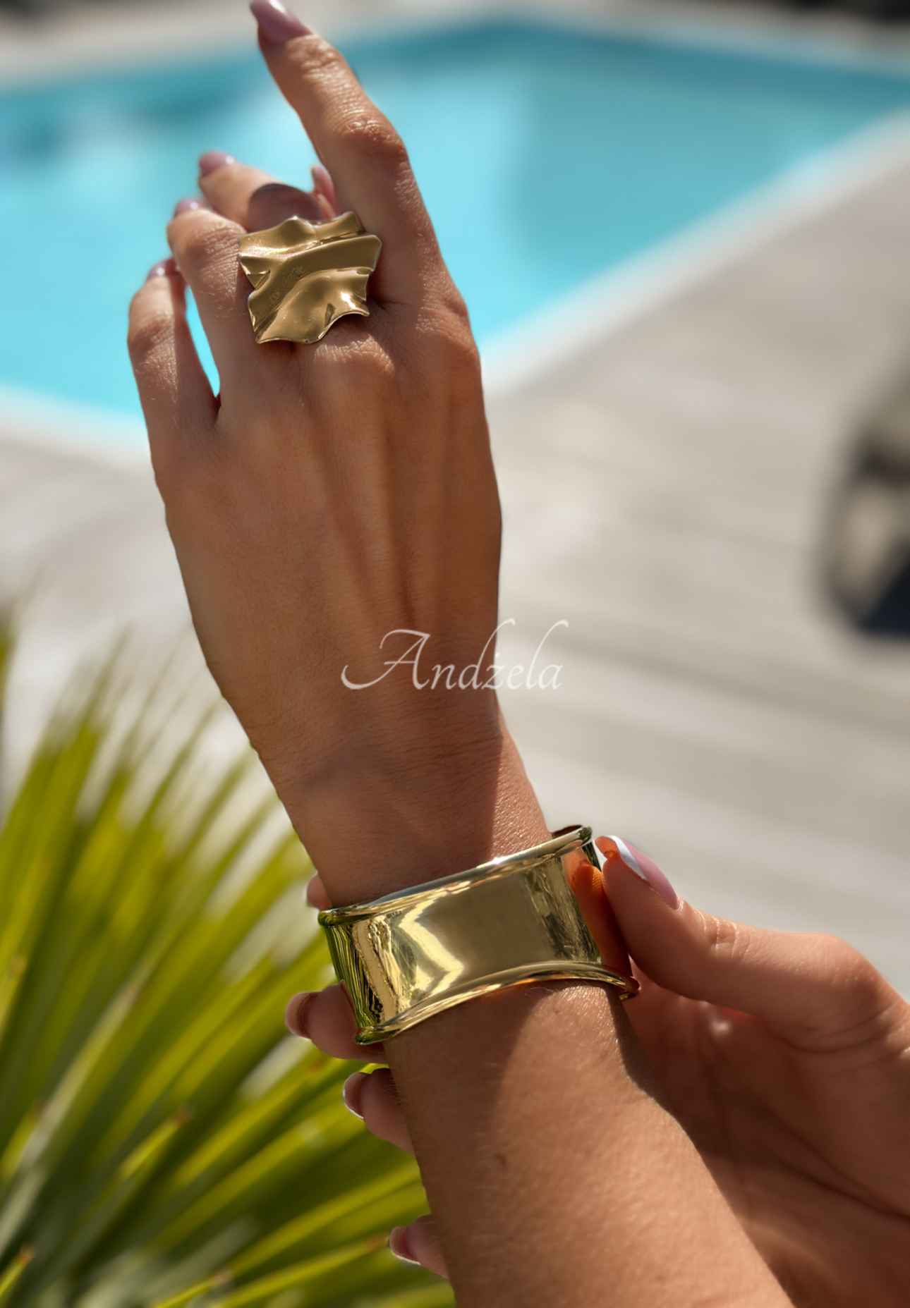 Breites Armband Living In Paradise Gold