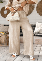 Lniane Hose wide leg My Happy Place Beige