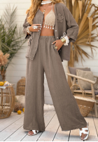 Lniane Hose wide leg My Happy Place Mokkafarben