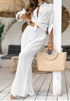 Lniane Hose wide leg My Summer Soul Weiß
