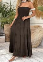 Kleid maxi z falbankami Sunshine Perfection Schokoladenbraun