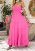 Kleid maxi z falbankami Sunshine Perfection Rosa