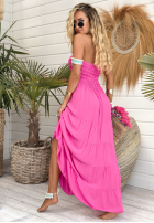 Sukienka maxi z falbankami Sunshine Perfection różowa