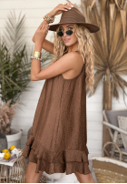 Kleid na ramiączkach z falbankami Miss Sunny Schokoladenbraun