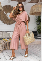 Długi Jumpsuit z różą Roses Forever Puderrosa