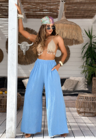 Muślinowe Hose wide leg Paradise Bay Himmelblau