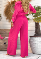 Lniane Hose wide leg My Happy Place Fuchsia