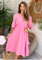 Muślinowa Kleid Make Me Hapy Rosa
