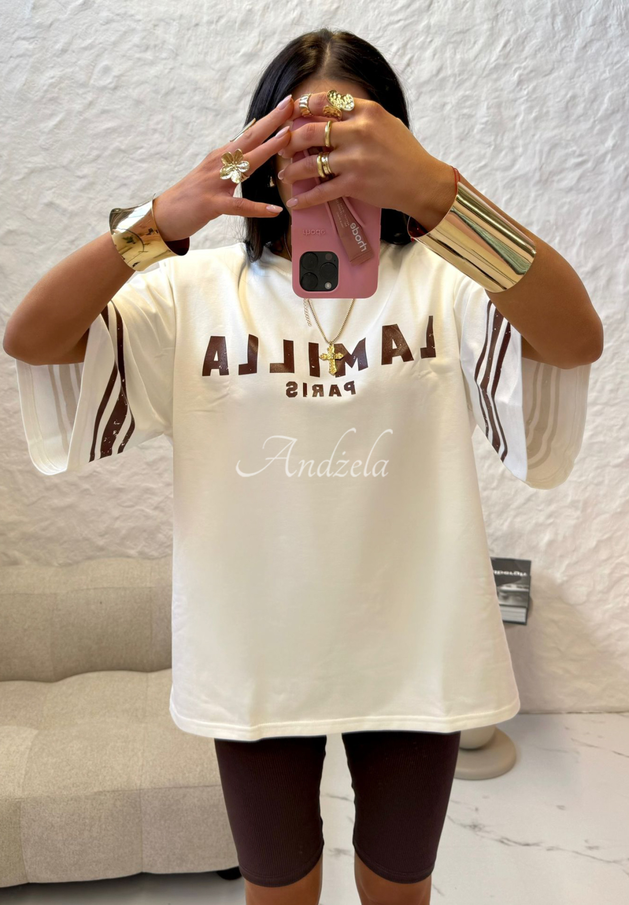 T-Shirt mit Print La Milla Love Paris Ecru